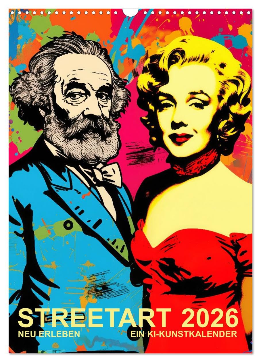 STREETART New Experience An AI art calendar UK-Version (Wall Calendar 2026 DIN A3 Portrait), CALVENDO 12 Month Wall Calendar โ image 1