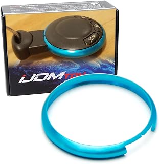 iJDMTOY Key Fob Decoration Accessories for MINI Cooper R55/R56/R57/R58/R59 | Also R60/R61, Fit Gen2/Gen1 Smart Key, CNC Aluminum, Fit Key Fob Surrounding Edge, Easy Add-On, Teal Ice Blue Ring Trim