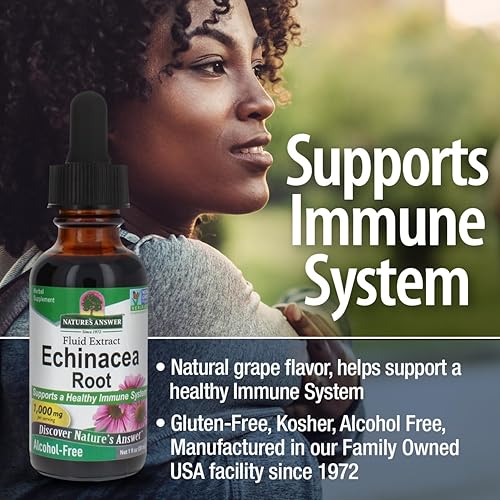 Miniatura 4 de Nature's Answer Extracto sin alcohol de equinácea, 1 onza líquida, promueve el bienestar general, refuerzo inmunológico natural, reductor