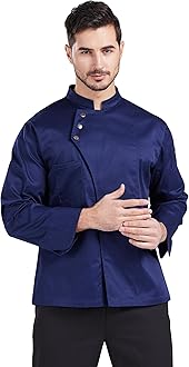 Unisex Chef Coat Men's Long Sleeve Chef Jacket Restaurant Kitchen Cooking Chef Uniform CFM0057