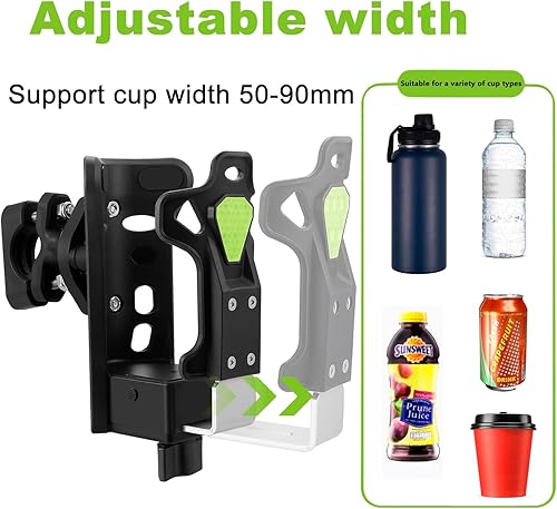 Miniatura 2 de Portavasos antirrobo para motocicleta, tamaño extra grande, ajustable, para botellas de agua de 1.95 a 3.6 pulgadas de diámetro, soporte para