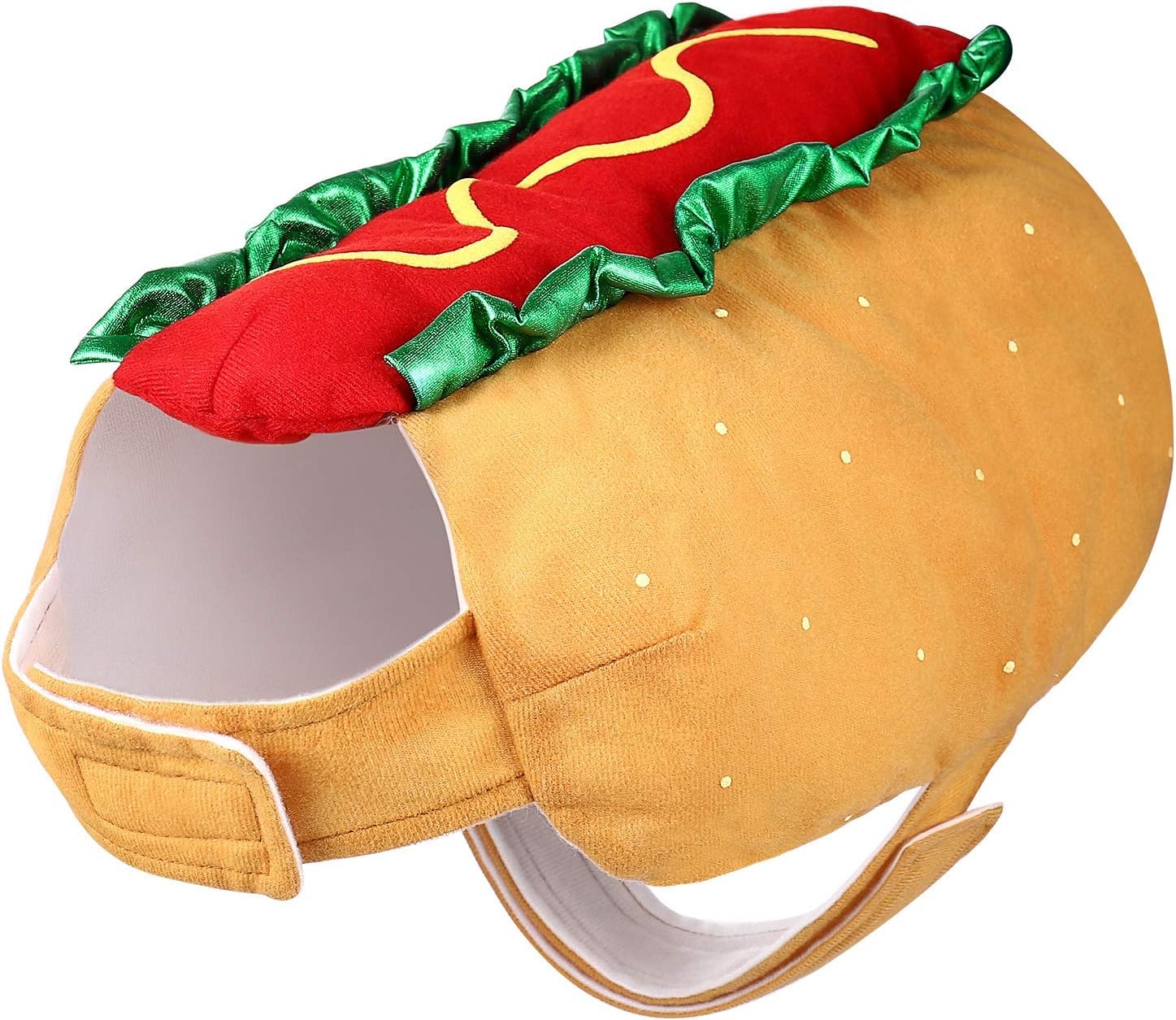 POPETPOP Hot Dog Design Pet Costume, Funny Warm Hoodie for Dogs and Cats, Halloween Christmas Apparel Cosplay for Puppies and Kitten - Size M