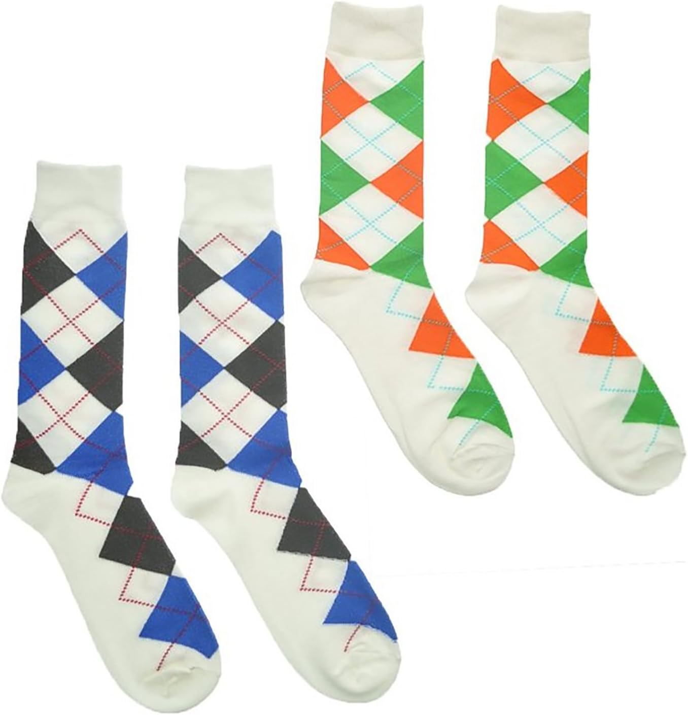 Fancy Colorful Cotton Socks, 2 Pairs per Pack