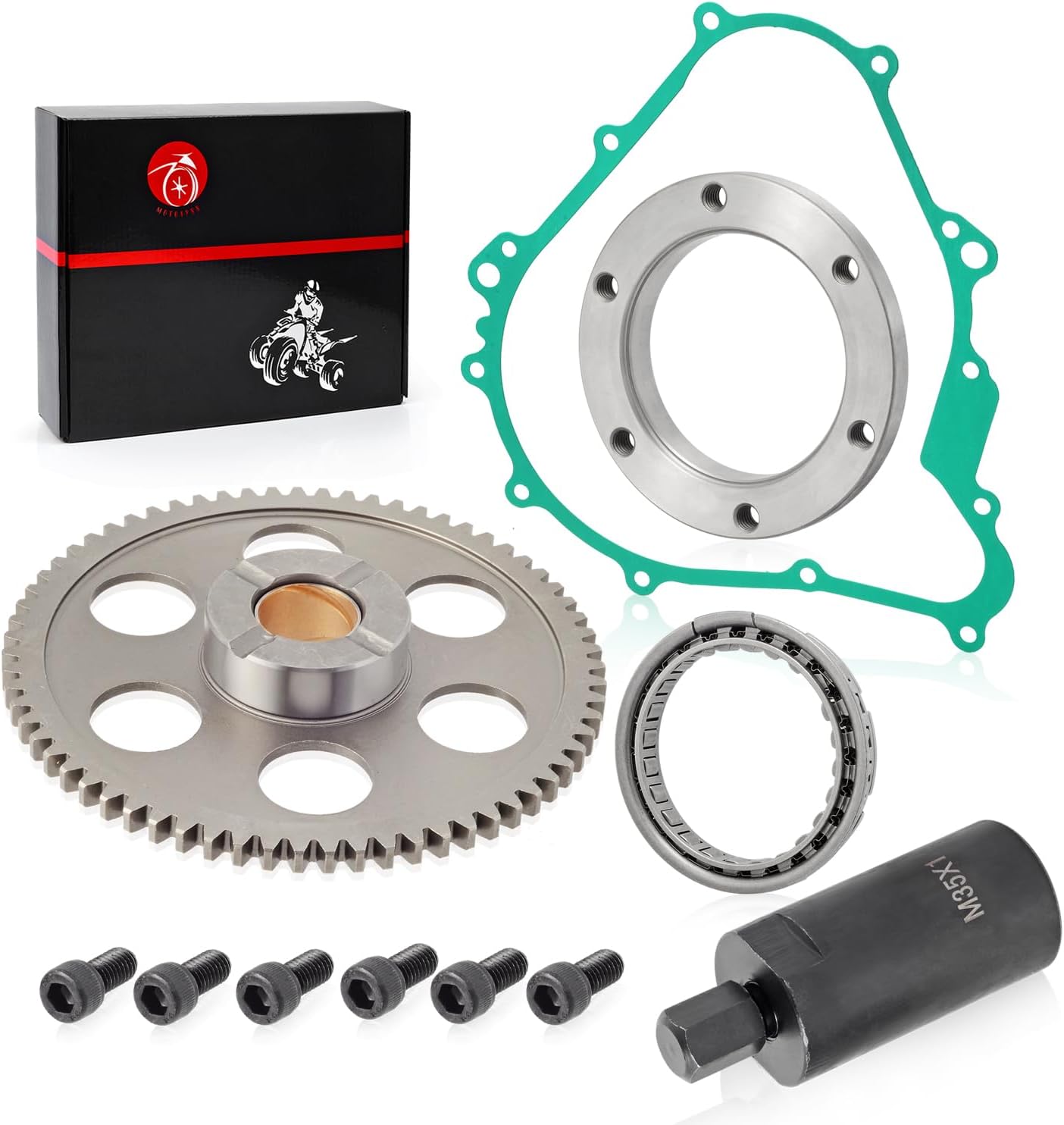 5GH-15451-00-00 Flywheel Puller & Starter Clutch kit Idler Gear One Way Bearing W/Gasket For YAMAHA Grizzly Kodiak 400 450 Wolverine 450 5GH-15517-10-00