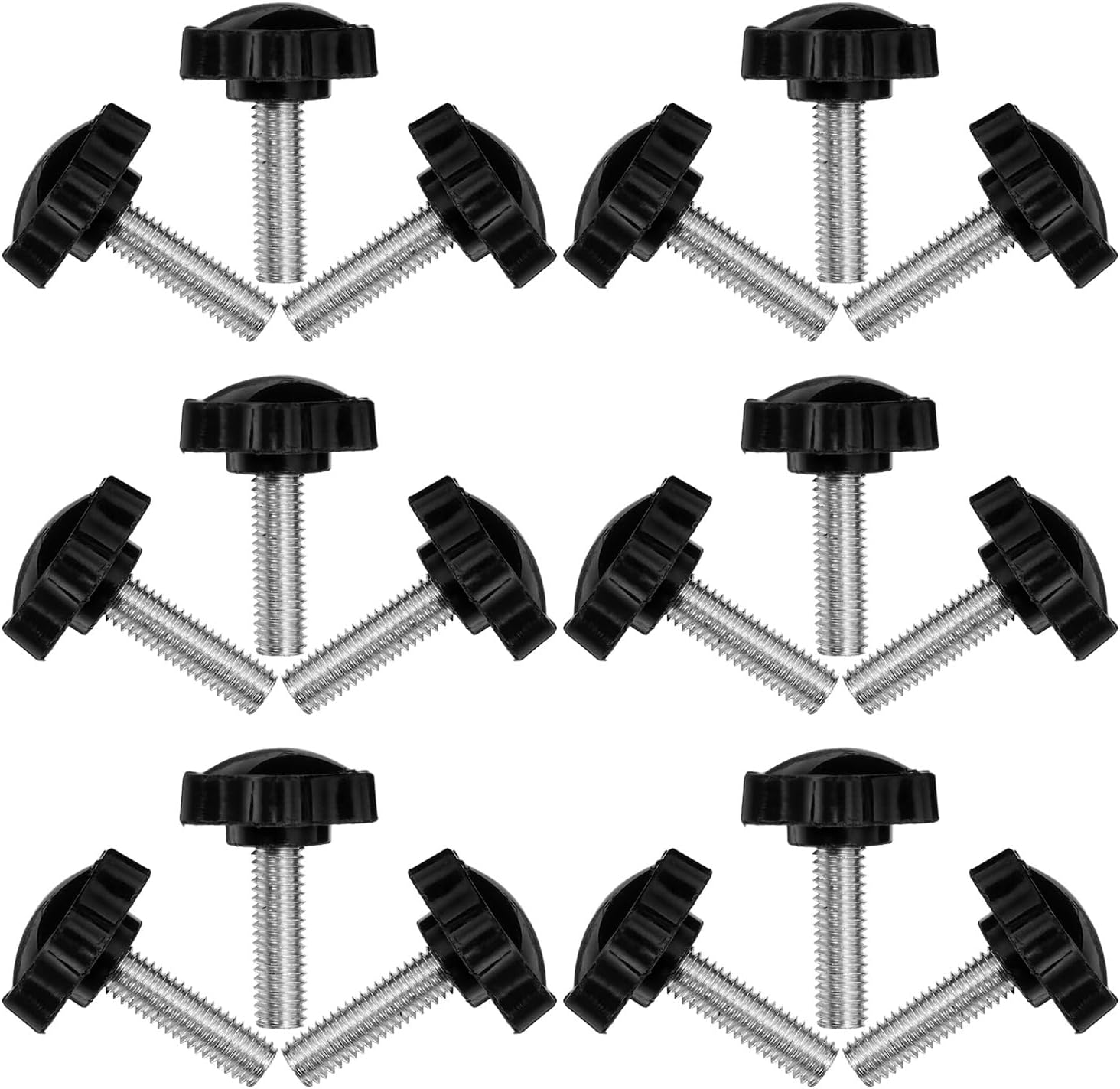 20pcs M8 Star Hand Knob with Plastic Grip Handle, Adjustable Mechanical Clamping Screw for Industrial Equipment and Outdoor Machinery Accessories