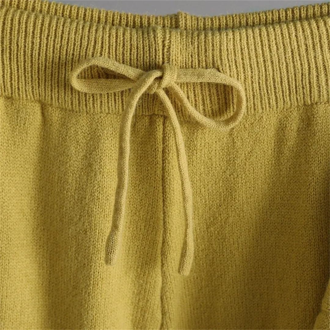 Ensemble tricoté deux pièces en cachemire pour femme avec pull et pantalon