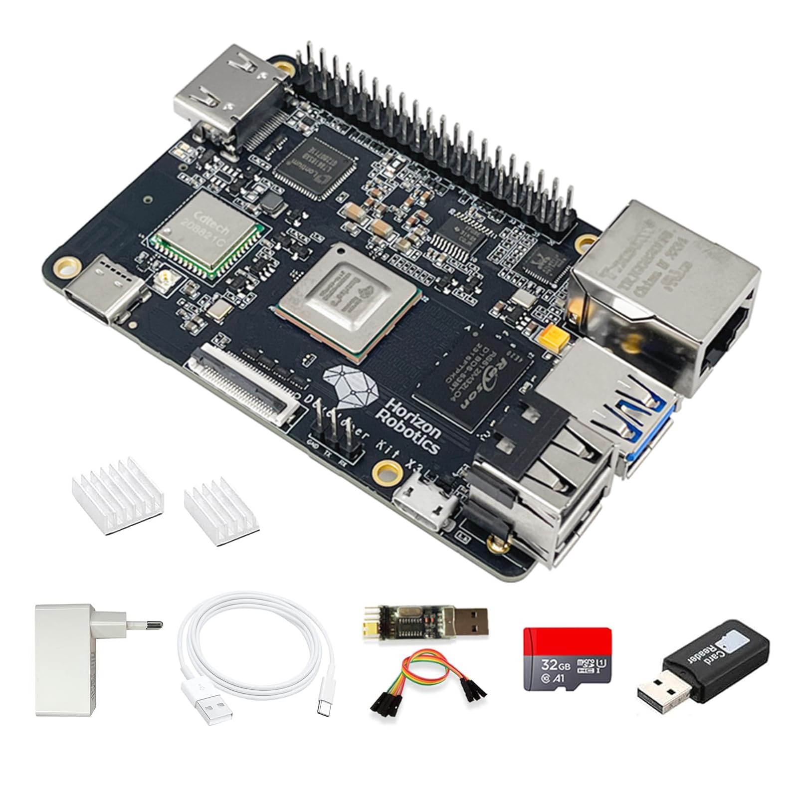 WayPonDEV D-Robotics RDK X3 AI Robot Development Board Kit Quad-Core Cortex-A53 5TOPS BPU 2GB/4GB LPDDR4, compatibile con Raspberry Pi, per lo sviluppo di robotica AI ROS Deep Learning (4 GB, kit