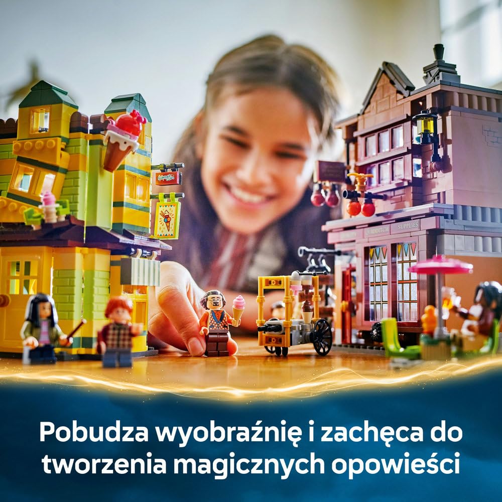 LEGO Harry Potter Markowy sprzęt do quidditcha i lodziarnia 76452 | Modele sklepów, zabawka dla 8-latka, prezent dla fana Harry’ego Pottera, zestaw klocków dla dzieci, 795 elementów