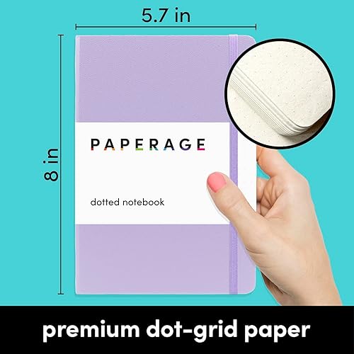 Miniatura 3 de PAPERAGE Kit de diario de viñetas, juego de diario punteado y kit estacionario, cuaderno de diario punteado de tapa dura (negro), 15 bolígrafos de