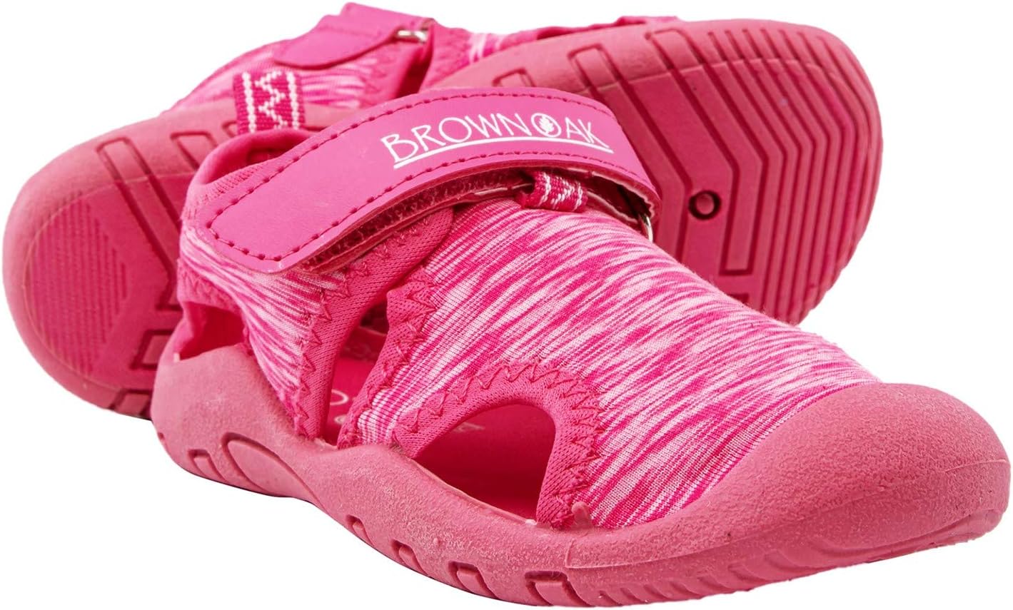 Brown Oak キッズ ウォーターシューズ 速乾 滑り止め クローズドトゥ アクア スイム スポーツ サンダル (幼児/小さなお