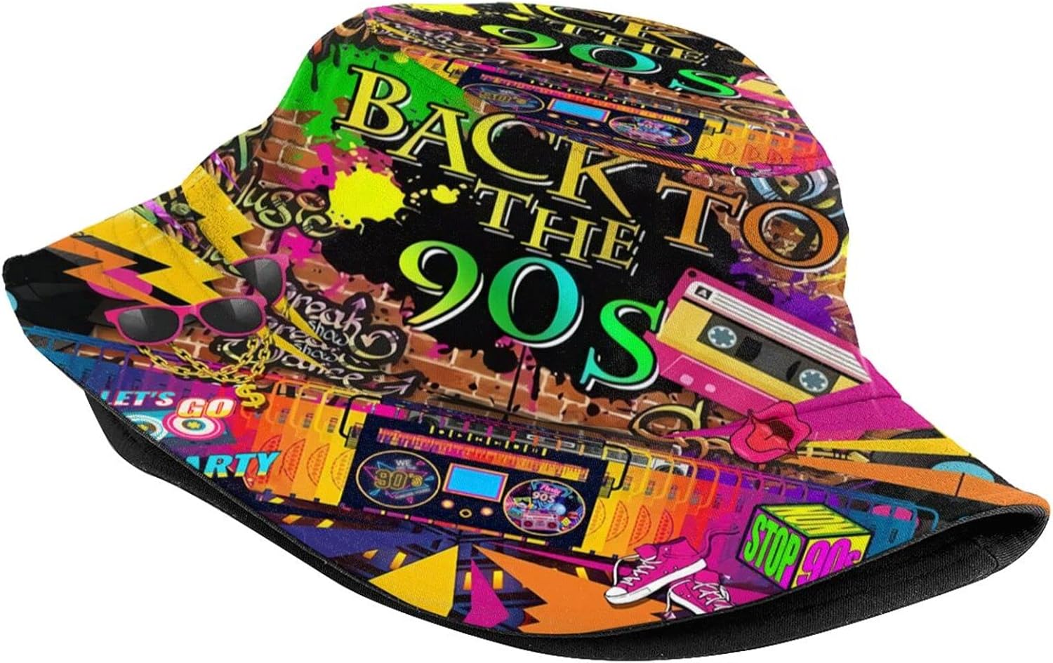 Retro Fashion 80s 90s Bucket Hat for Men Women Funny Summer Beach Fishing Hat Packable Outdoor Sun Fisherman Hat - Image 2