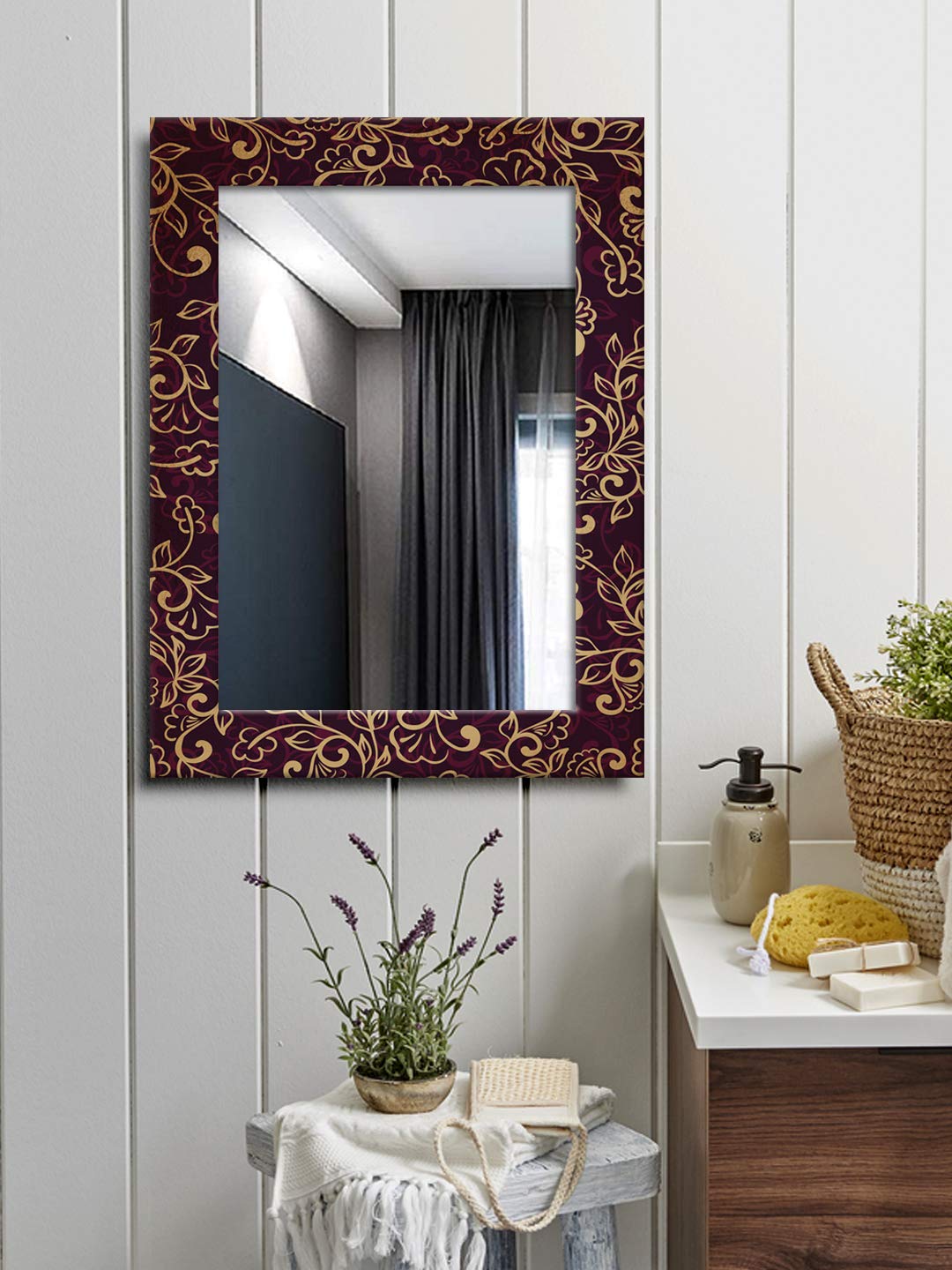 Buy 999STORE Printed Mirror for Living Room Decoration Small Mirrors