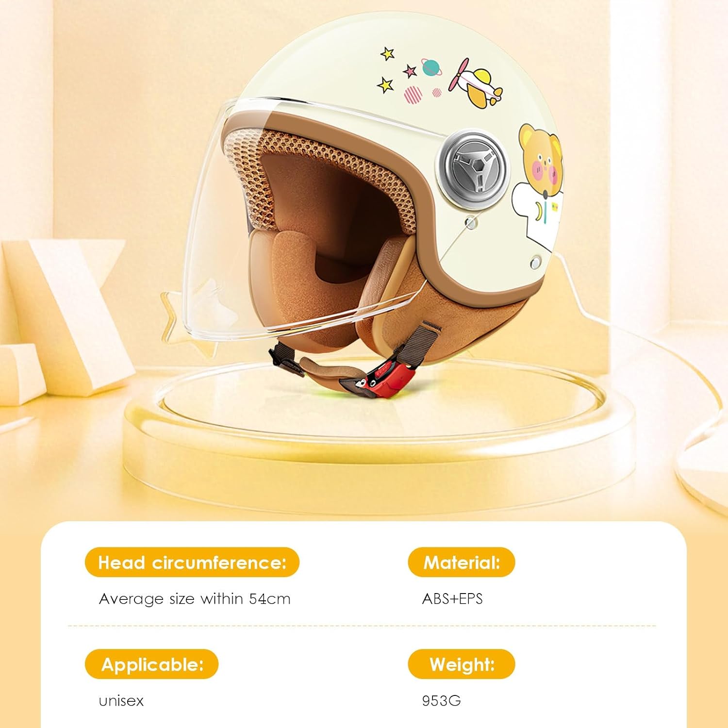 ​DOT Approved Kids 3/4 Open Face Motorcycle Helmet, Retro Vintage Lightweight Helmets, for Boys & Girls 3-15 Years Old Electric Scooter Helmet Fits Dirt Bike Moped ATV Go Kart 4 Wheeler