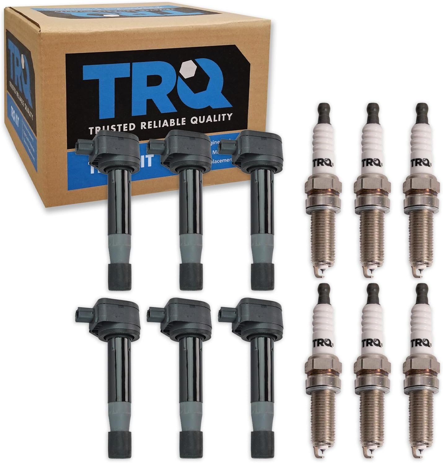TRQ Ignition Coil and Spark Plug Kit 12 Piece Iridium Spark Plugs Compatible with 2012-2014 Acura TL 2011-2017 Honda Odyssey 2012-2015 Pilot