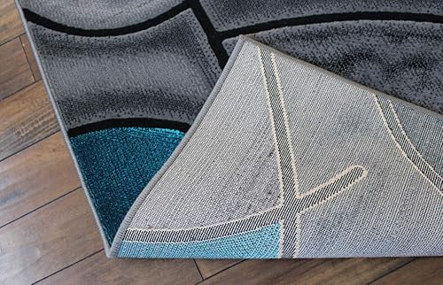 Miniatura 8 de Masada Rugs - Alfombra moderna contemporánea, color gris y negro