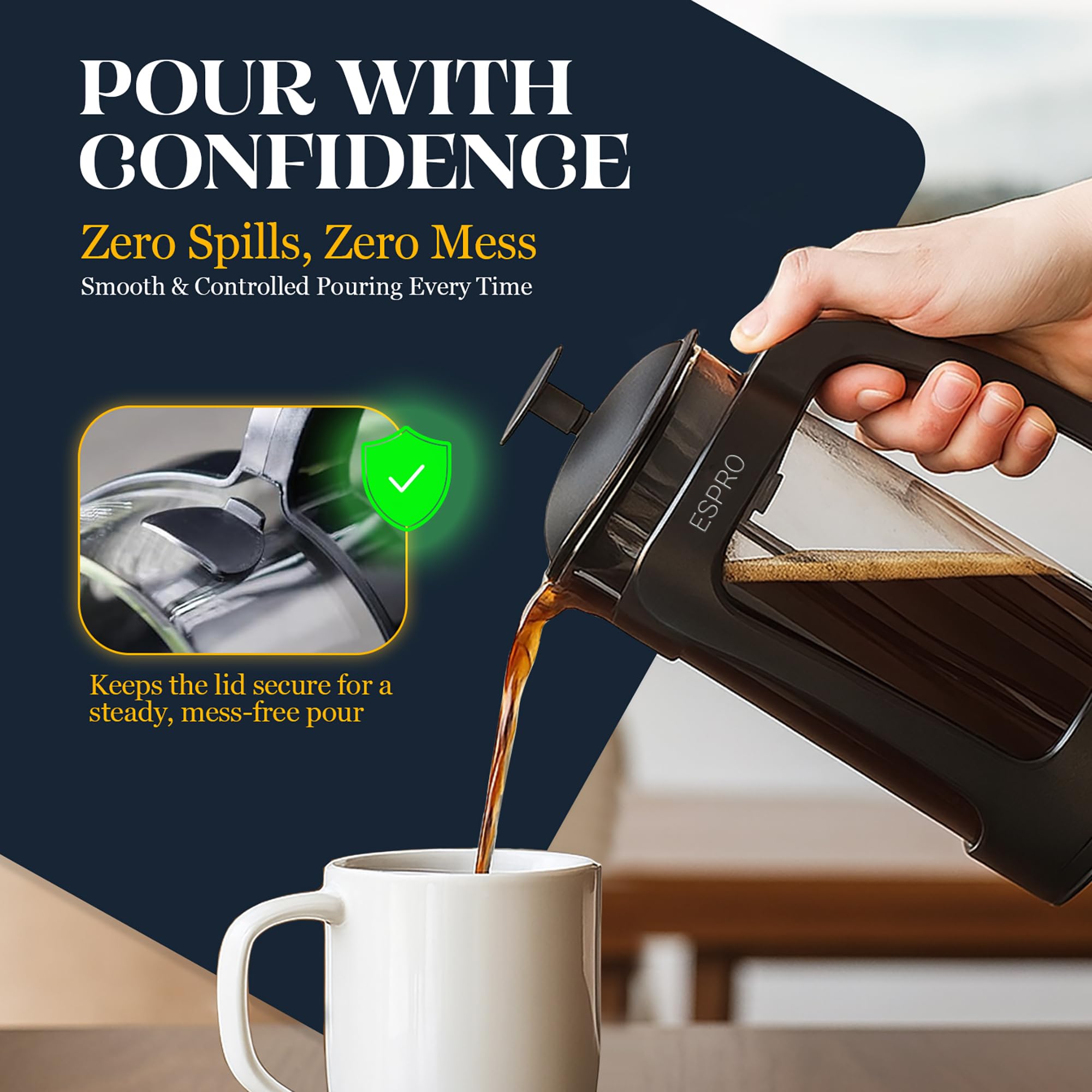 Espro P3 ekspres do kawy z tworzywa sztucznego i szkła - duży, 950 ml