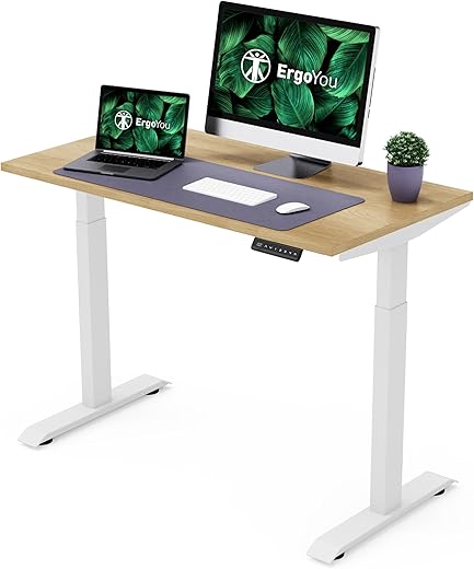 ErgoYou – Electric Height Adjustable Standing Table – Heavy Duty – Dual Motor 2 Stage – 150 Kgs Max Weight Capacity – E2 Series – Ergonomic Sit…