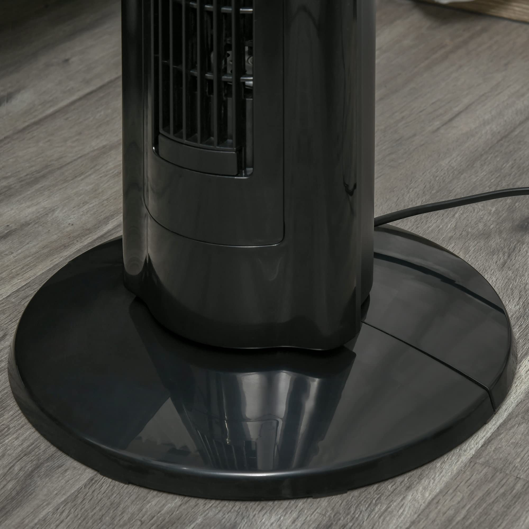 HOMCOM Ventilatore a Torre Ionizzatore 60W con 3 Velocità, 3 Modalità e Timer 8h, Ventilatore a Colonna da Terra in ABS, Ø32x106.8 cm, Nero