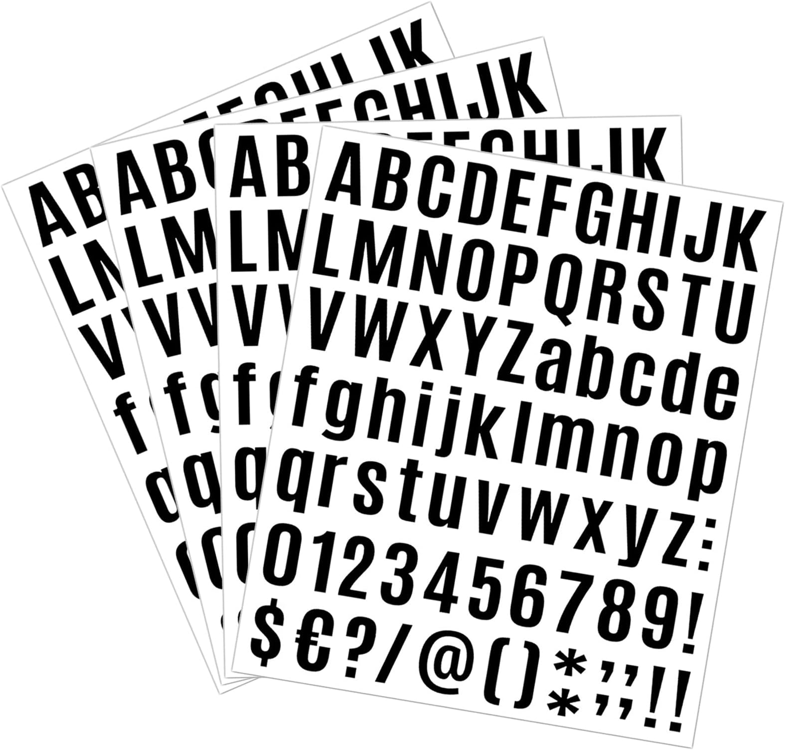 Vinyl Letter Number Stickers, 10 Sheets Sticky Letters and Numbers Black Stick on Mailbox Alphabet Sticker Letter Decals for Outside