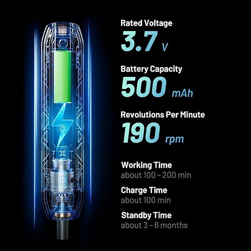 Miniatura 3 de EZARC Juego de destornilladores eléctricos, destornillador inalámbrico 181 en 1, 3 ajustes de par con 160 puntas de precisión magnéticas, kit de