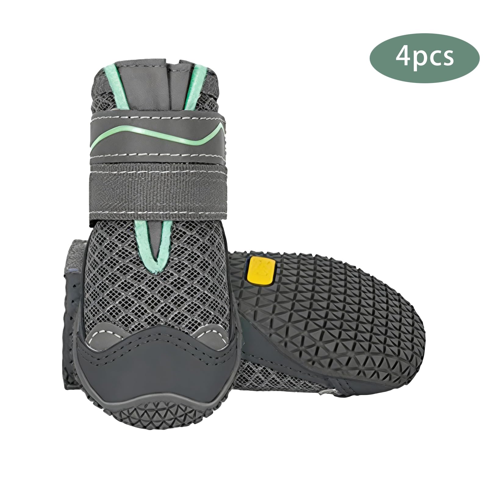 Calzini antiscivolo per cani, scarpe da cane, 4 pezzi, 5,5 cm | Stivali Cane,Poliestere Pelle Gomma,con Strisce Riflettenti Traspirante,Per Passeggiata,Cani Piccoli,Cani Medii