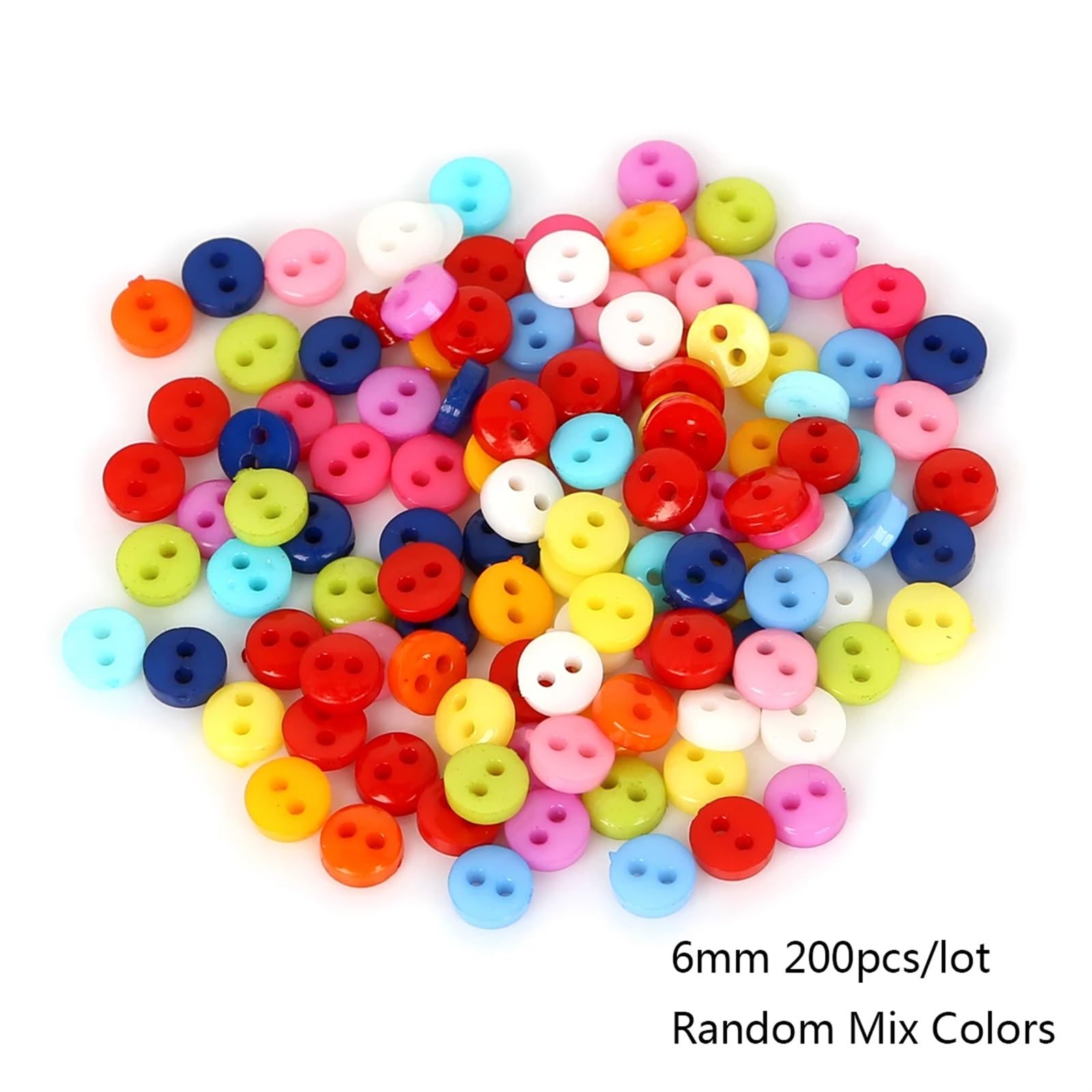Knöpfe, Nähknöpfe aus Kunstharz, Packung mit 700 Stück, verschiedene Größen(6mm 200pcs)
