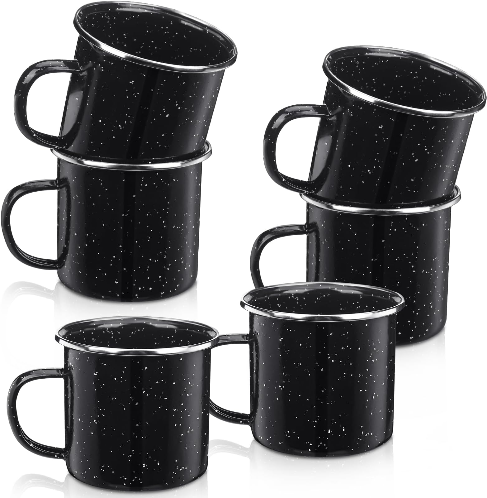 10 Pack Enamel Coffee Mugs Bulk 12 oz Enamel Steel Mug with