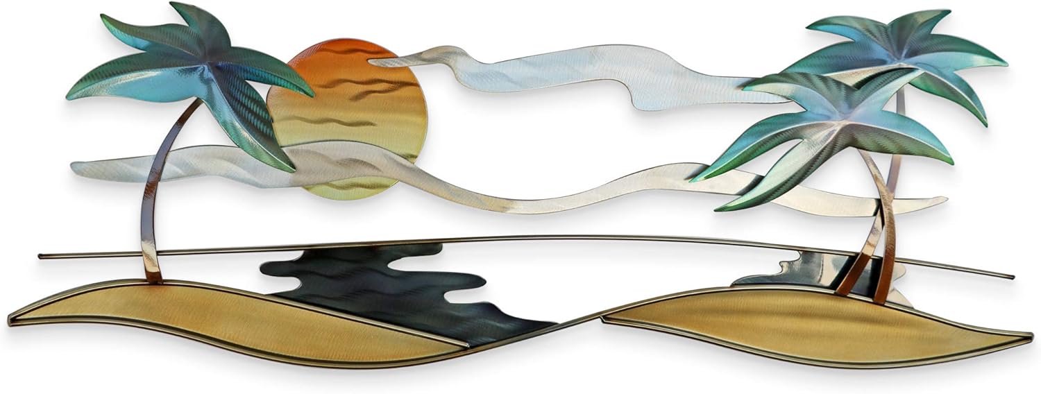 T.I. Design Tropical Beach Coastal Contemporary Metal Wall Decor