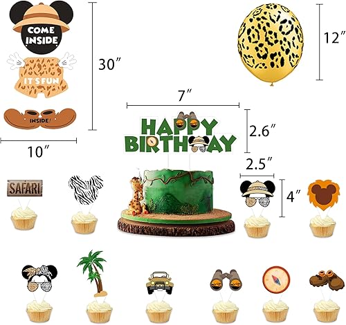 Miniatura 3 de Decoraciones de fiesta de cumpleaños de Mickey Safari decoraciones de fiesta temática de Mickey Safari juego de fiesta de cumpleaños pancarta de