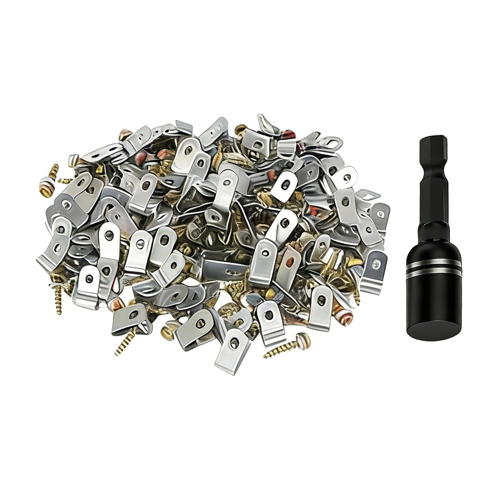 Msioytog 201 Pieces Strong T304 Steel R Type Fence Clip & Screws Rusts Proof Wire Clamps Set Quick Fixing For Livestock & Pet Enclosures Wire Organization Fence Clamps