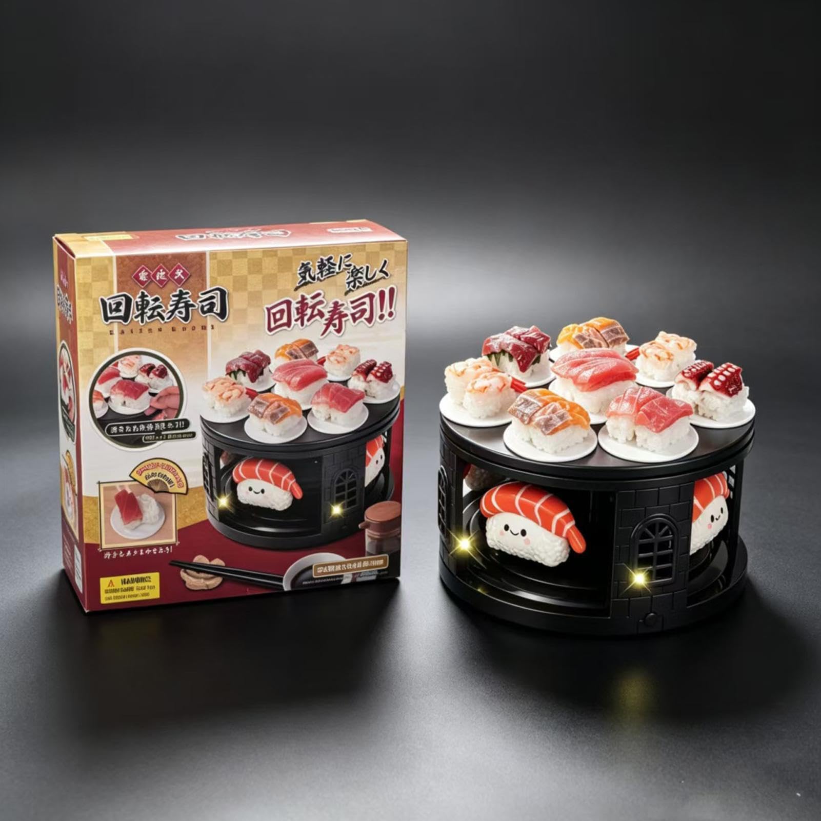 Plateau à sushi rotatif automatique avec 8 plateaux amovibles