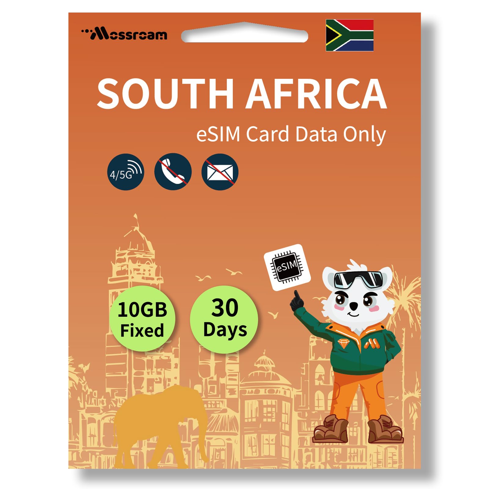 South Africa eSIM Card – Prepaid Data Plan | 10GB Shared Data for 30 Days | High-Speed Internet | Ideal for Travelers
