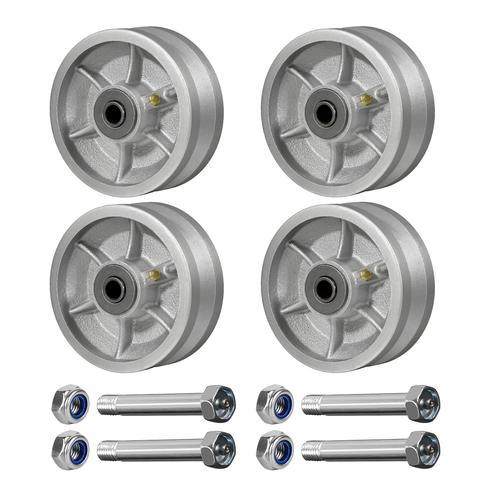 4" x 1.5" V-Groove Steel Wheel, 7/8" Wide 90° Groove Fits 1" Angle Iron Track, Heavy Duty Industrial Track Wheel with Relief Groove, High Load Capacity（2 Pack） — Amazon image 10