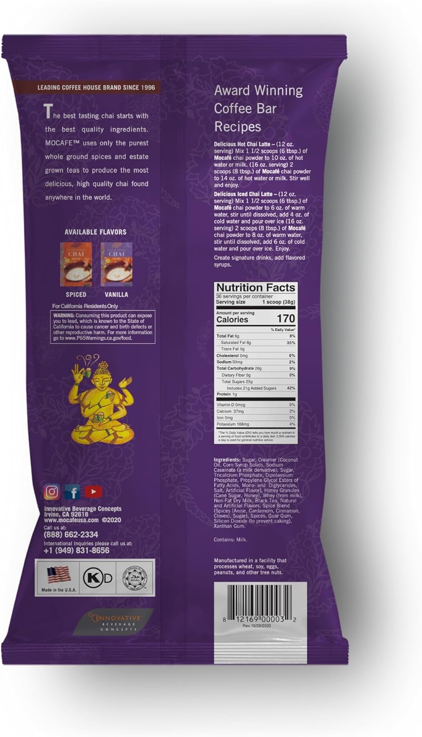 MOCAF White Classic Tea Mix - Adults, Young Adults