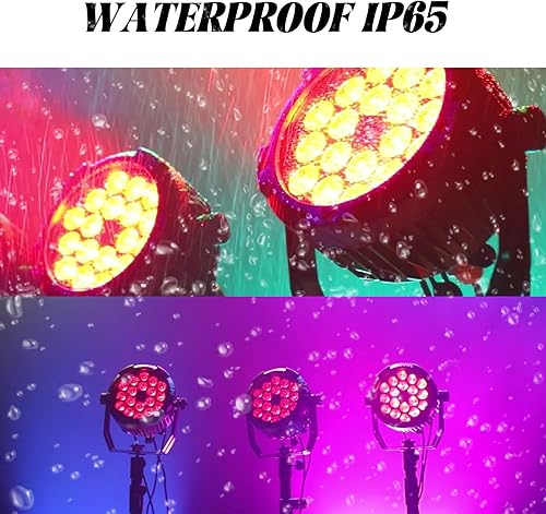 Miniatura 2 de Luces LED Par de luces LED impermeables para exteriores, 18 x 18 W, RGBWA, 6 en 1, luz LED de control DMX, luz de escenario, equipo de DJ,