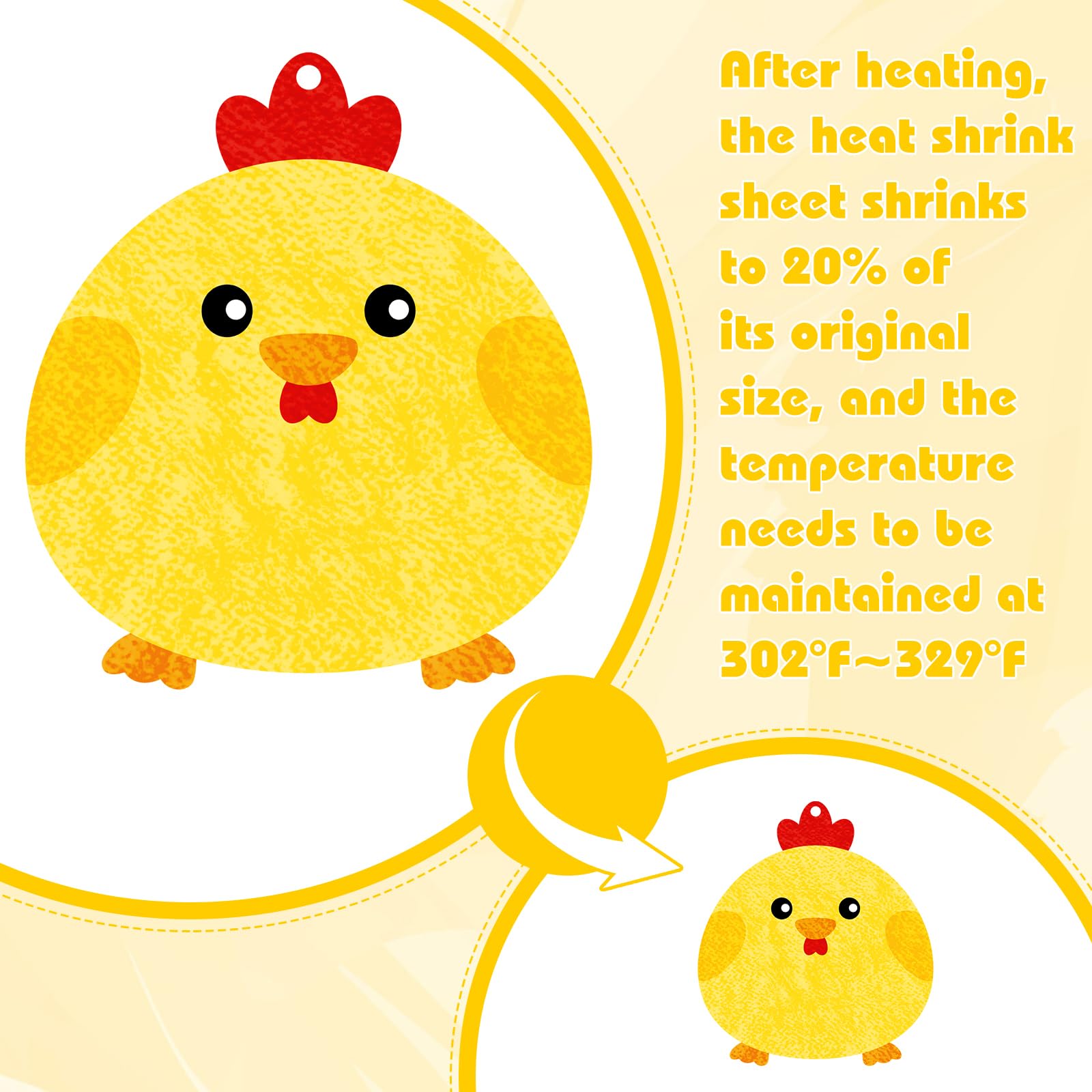 Bouiexye 146 Pcs Heat Shrink Plastic Sheet Shrinky Art Kit 20 Pcs Shrink Paper Keychain Kit for Crafts Handprint Mother's Day Marking Keychains (7.9 in X 5.7 in) - Image 4