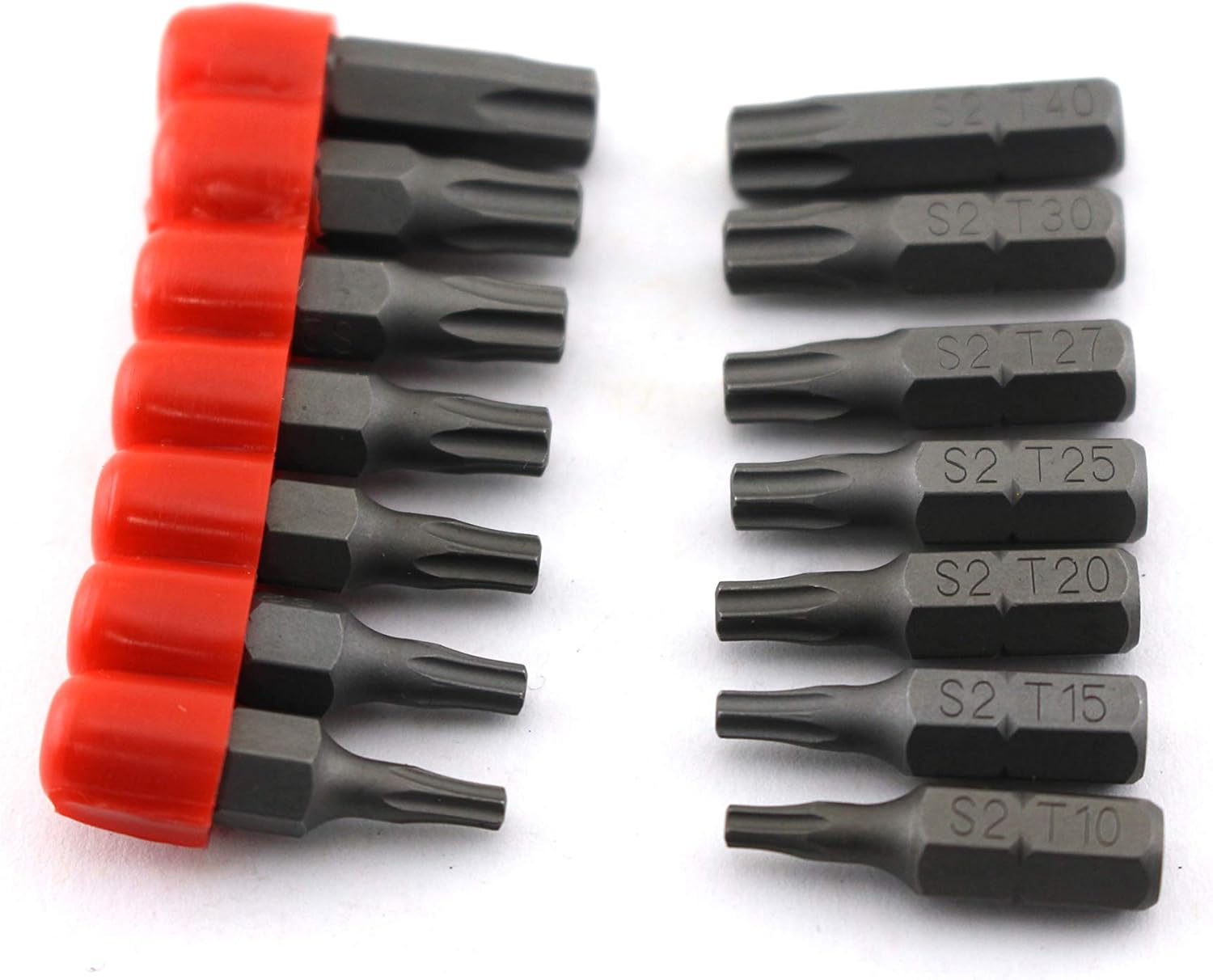 TEMO 14 pc T10-T40 Torx 6 point Impact Ready 1 Inch Long Screwdriver Insert Bit Set