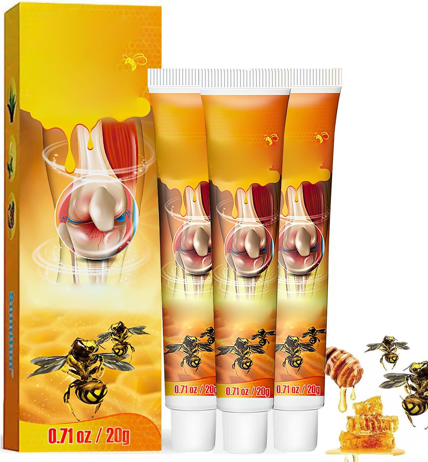 3PCS Beevenom New Bee Venom Professional Gel, Joint & Muscle Soothing Bee Venom Cream, New Bee Venom Cream