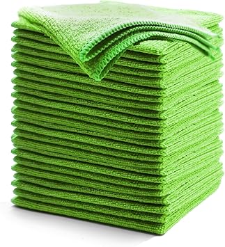 25 Stycypel Microfiber Towels Green, 25 Count