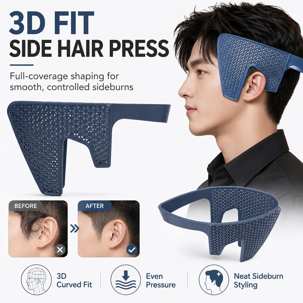 Żelazko do Prostowania Włosów na Bok dla Mężczyzn | Anti-Frizz Styling Tool With Thermal Control & Micro Vents For Down Perm