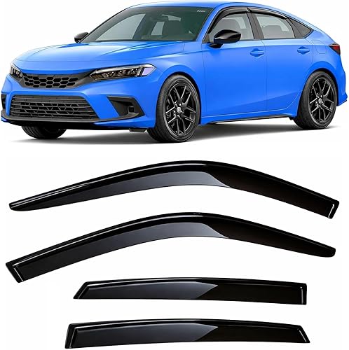 Protección contra la lluvia con cinta adhesiva para Honda Civic Hatchback 2022-2026, deflector para ventana lateral HB LX Sport Touring EX-L