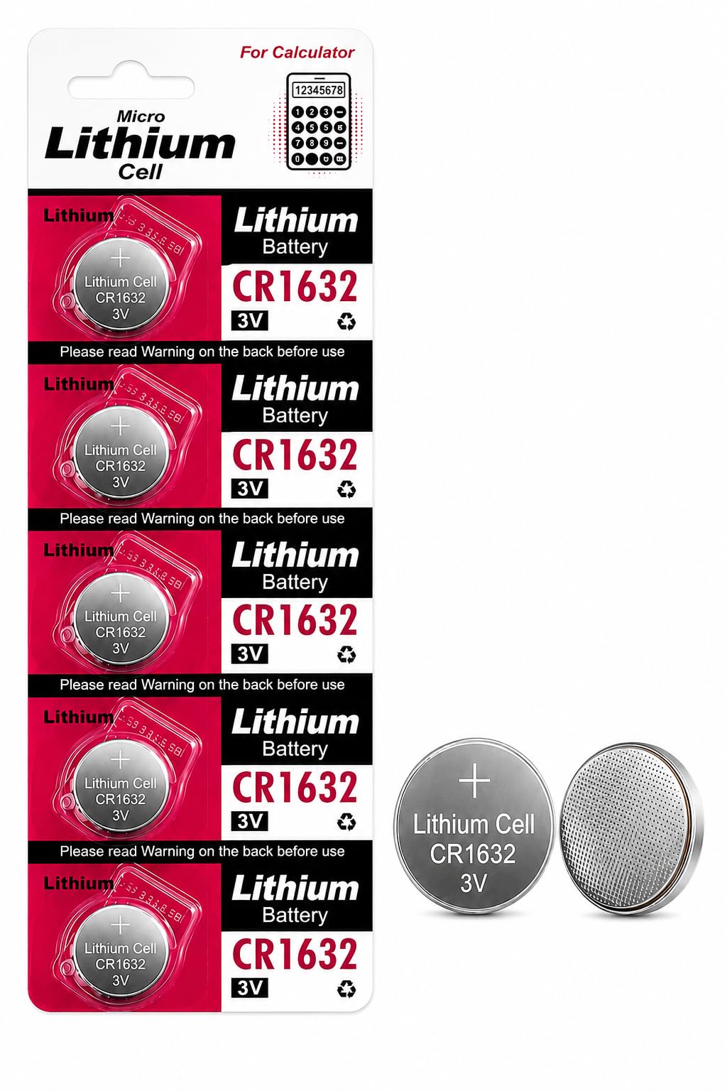 CR1632 3V Lithium Coin Cell Battery Pack of 5 | Long Lasting Button-image-35