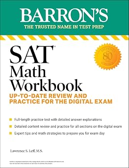 SAT Math Workbook Up-to-Date Practice for the Digital Exam Barrons SAT Prep