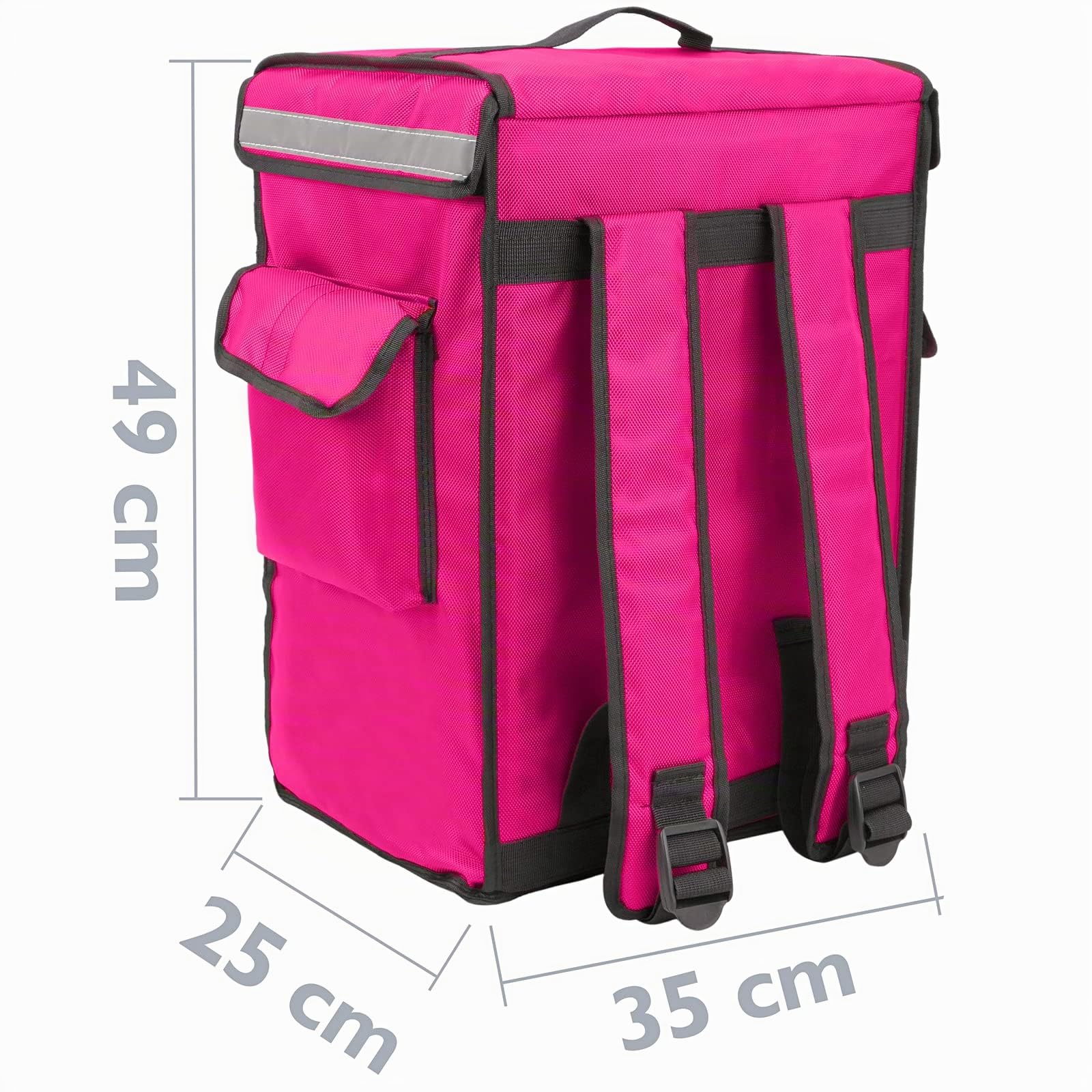 PrimeMatik - Nevera portátil rosa 42 Litros 35x49x25cm, mochila bolsa isotérmica para picnic, camping, playa, entrega de alimentos en moto o bicicleta