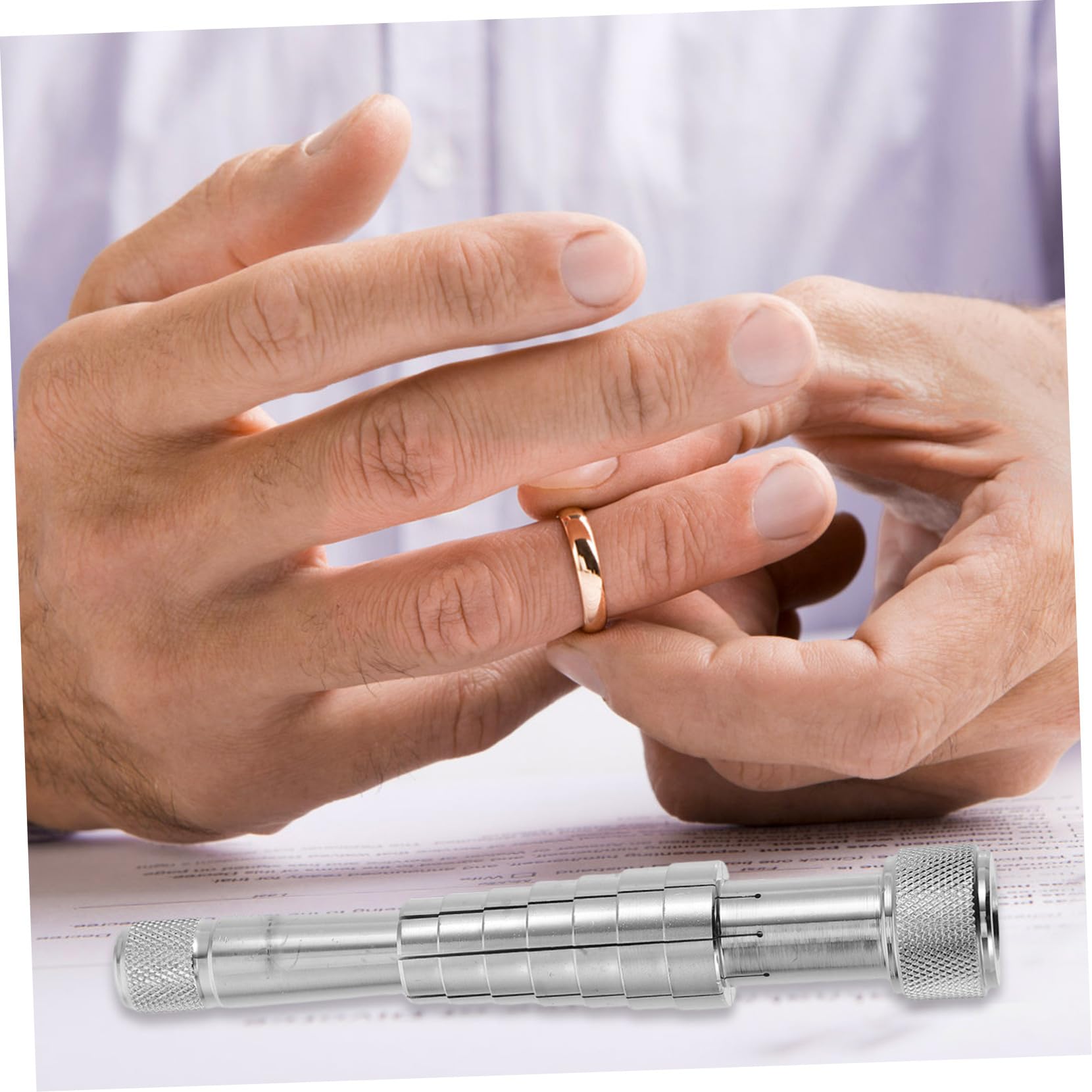 Silberner Ringgrößenmesser aus Eisen 17–24mm, 1 Satz