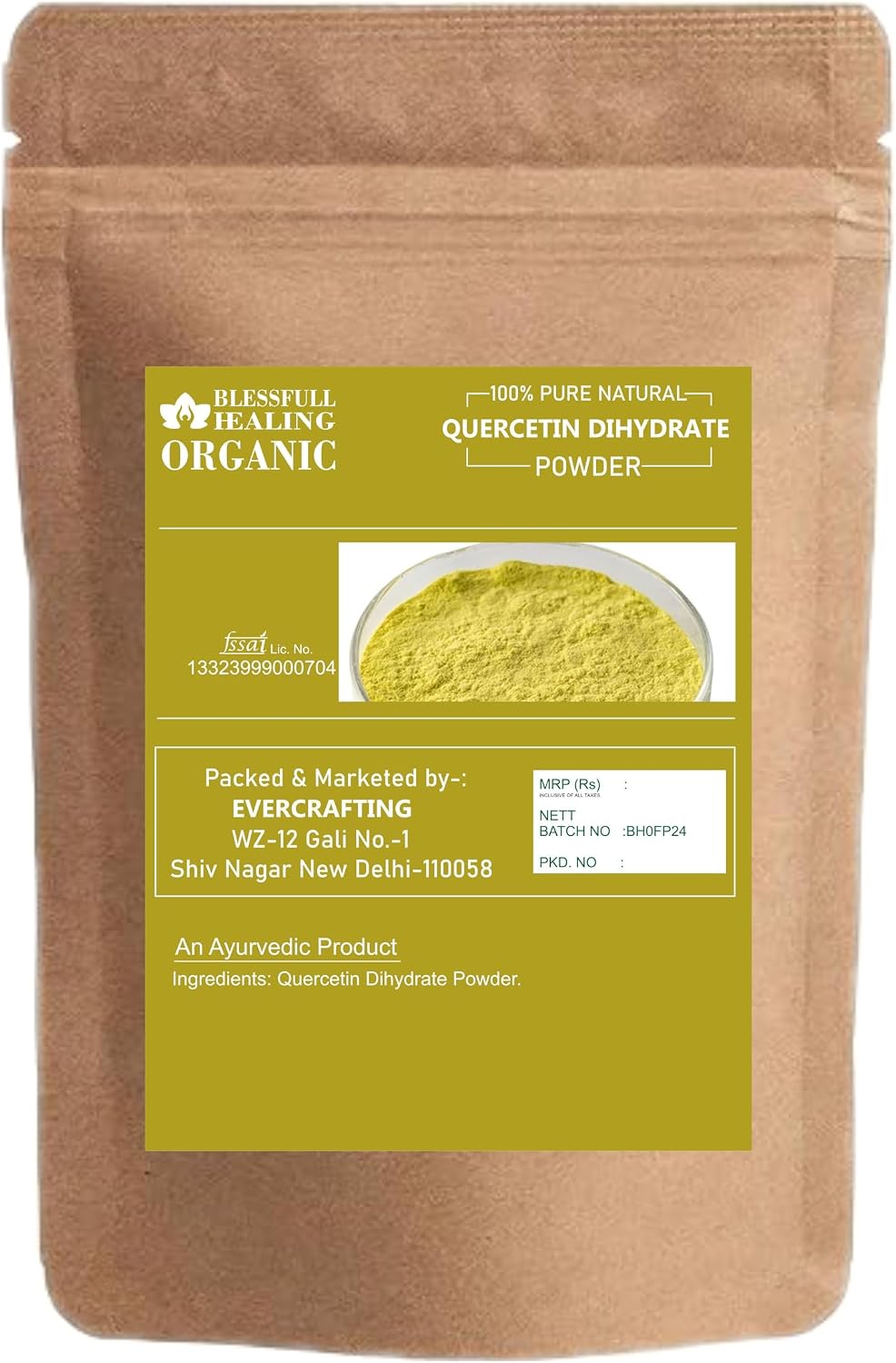 Blessfull Healing Organic Quercetin Dyhidrate Powder 100% Pure Natural 100 Gram / 3.52 oz