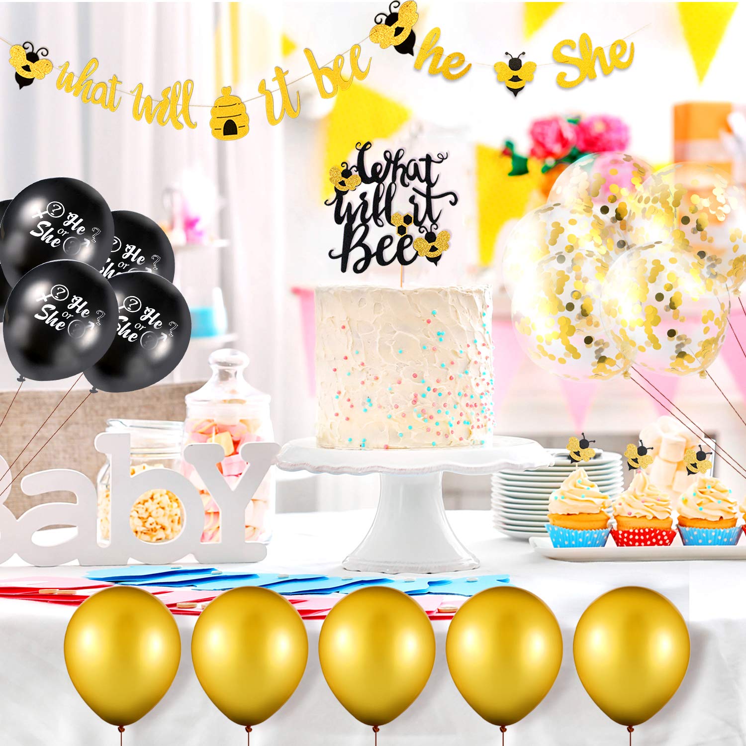 Buy 23 Pieces What It Bee Gender Reveal Party Decorations Set He or She