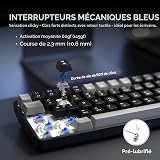 Dierya DK68 Tastiera Gaming Wireless,60% Tastiera Meccanica Bluetooth/2.4G/USB-C RGB,Interruttore Blu,Double-Shot ABS Keycaps Compatibile con Win/Mac,Nero grigio-B(Layout US,QWERTY) - 5