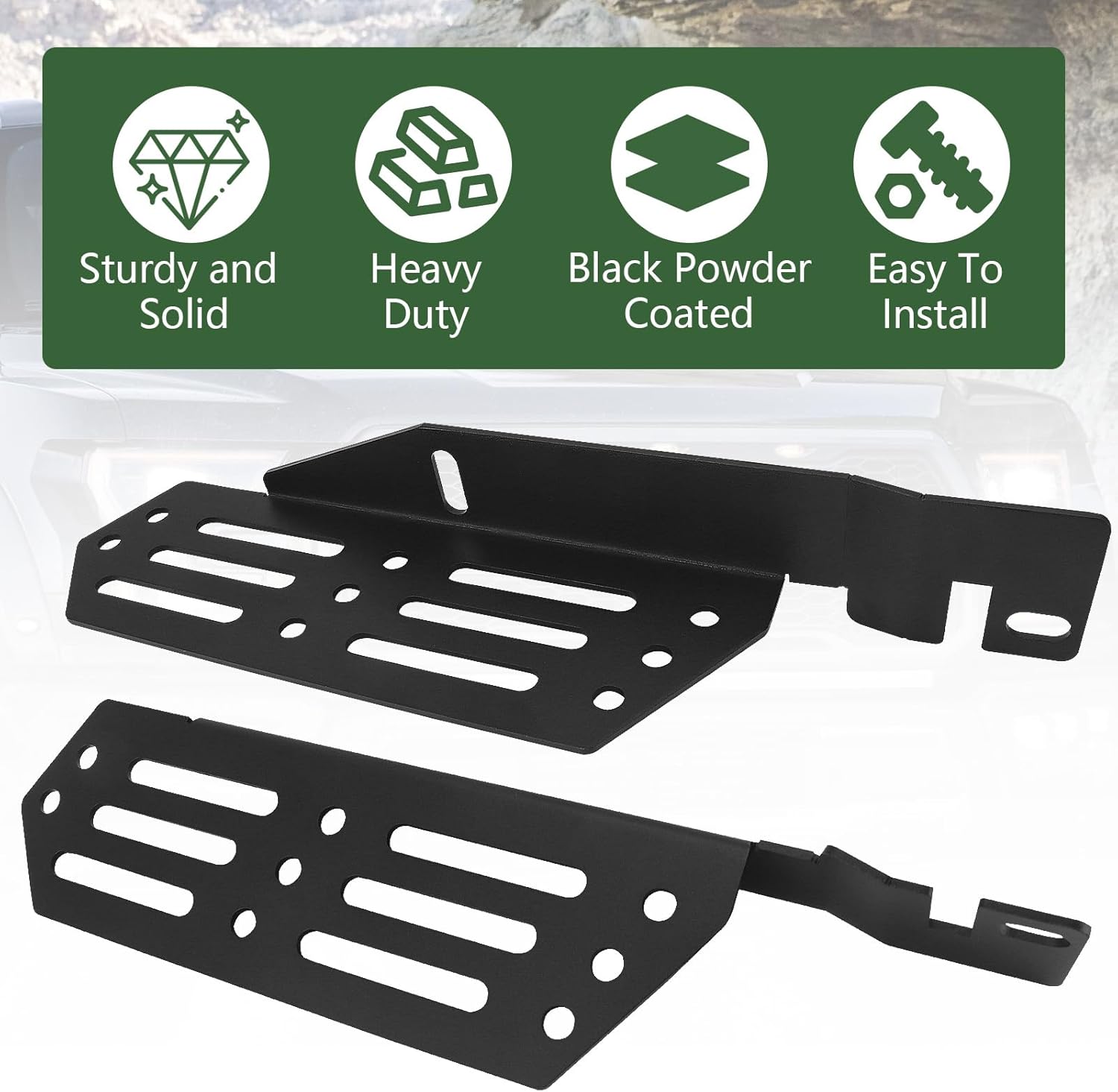 Led Fog Lights Triple Mounting Brackets Compatible with Raptor 2015-2020 Ford F150 2Pcs