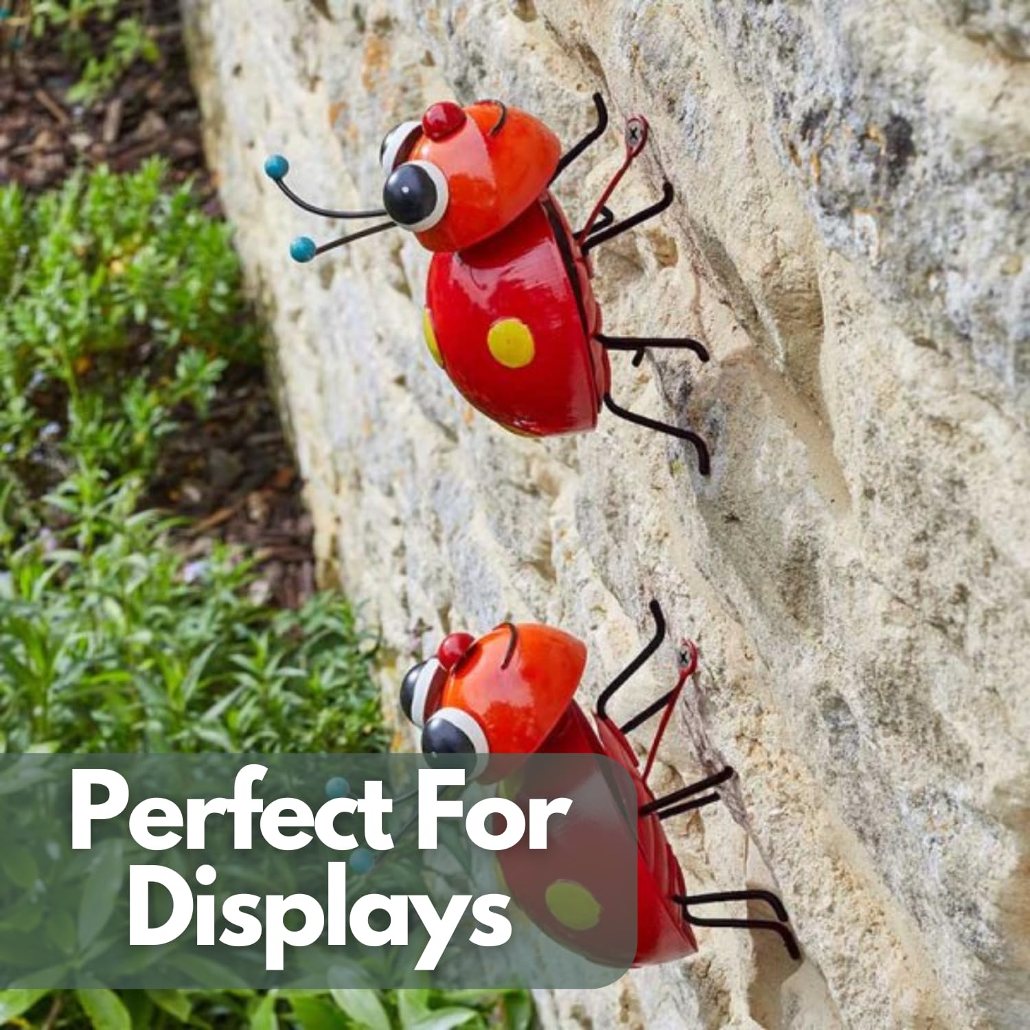 Set 2 Gnomi Da Giardino In Metallo - Decorazione Con Ape E Coccinella, Per Esterni E Natale - Foto 10